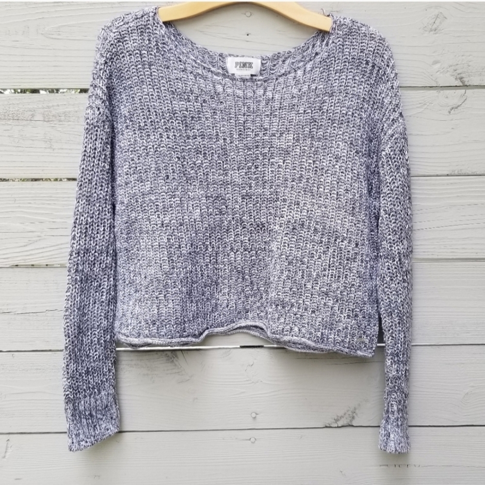 VS PINK Cropped Chunky Knit Sweater